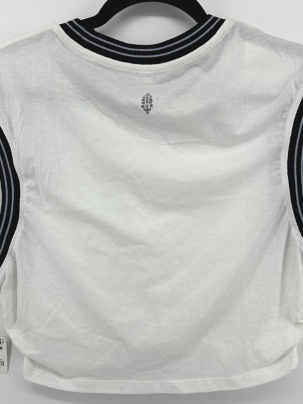 White Tank Top with Black-Trimmed Neckline